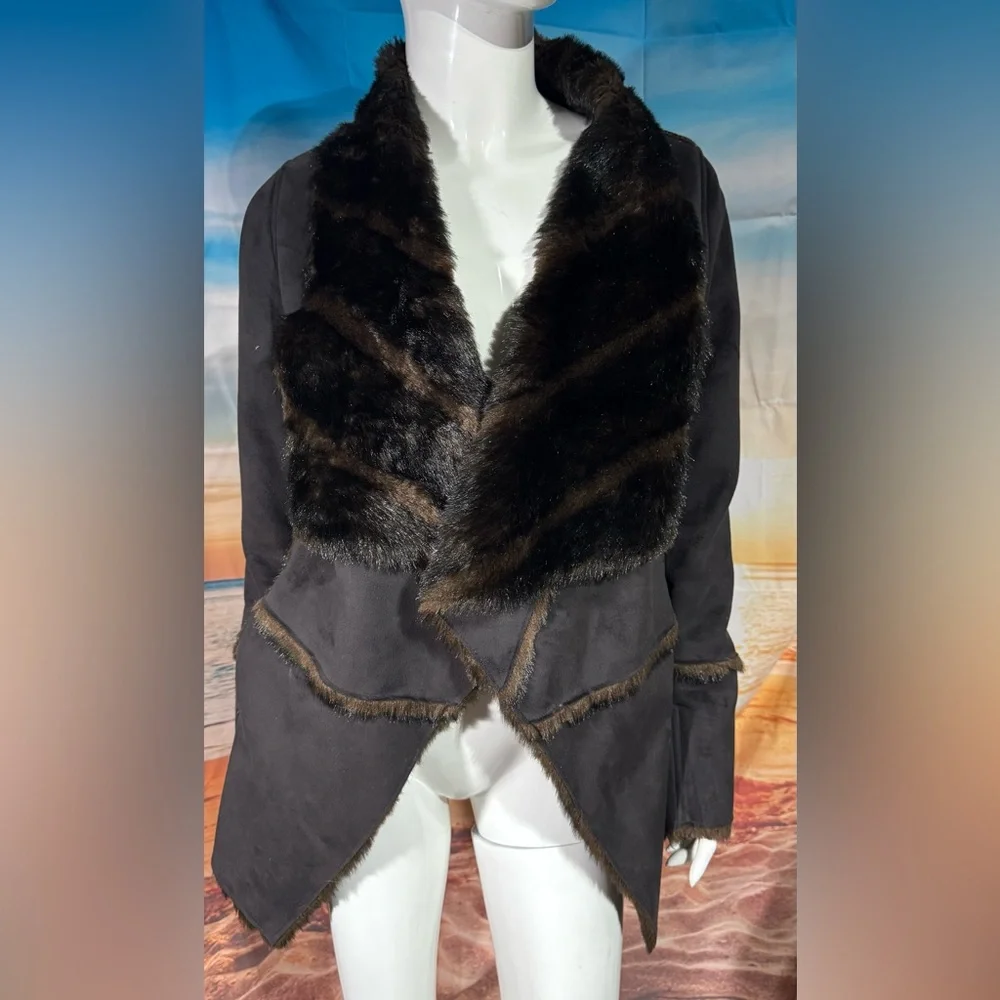 Michael Kors Faux Suede & Fur Coat - Picture 2 of 9